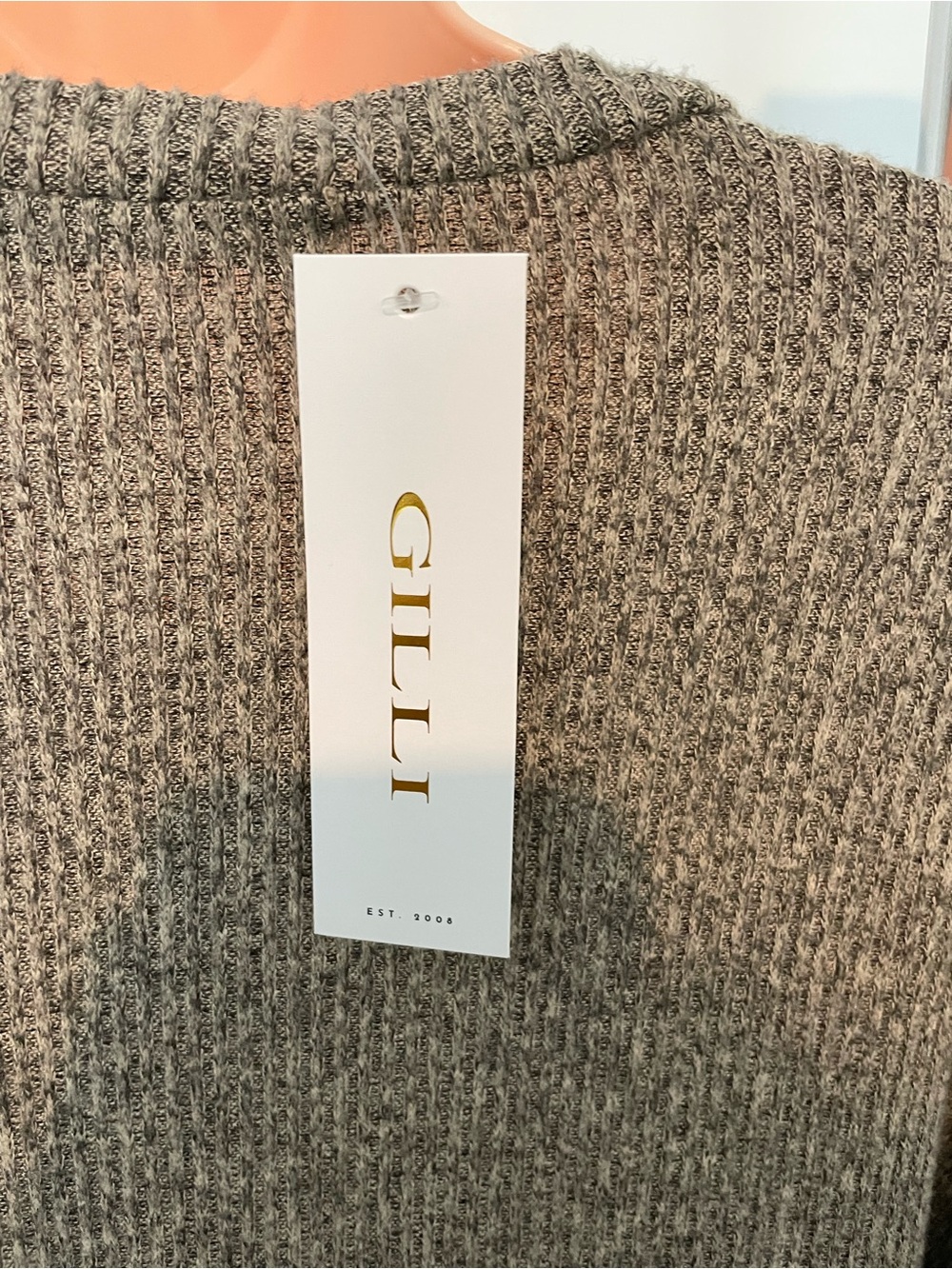 Gilli Long Sleeve Knit Dress - Taupe - Picture 7 of 8